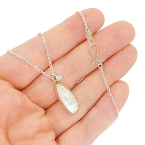 Necklace - Theia (Rainbow Moonstone, Sterling Silver) by Corey Egan