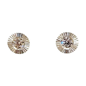 Earrings - Small Aurora Studs (Diamond, Sterling Silver) by Corey Egan