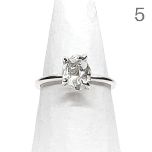 Ring - Size 5,7 - Mini Horizontal Herkimer in Bright Sterling Silver by Storica Studio