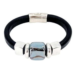 Bracelet - Black Sea (Black, Silver, Ceramic) by Diana Kauffman Designs