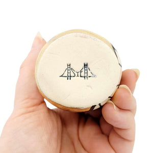 Vase - 4in Floral Cylinder with 22k Gold Solid Background (D) by Hsieh Clay SF