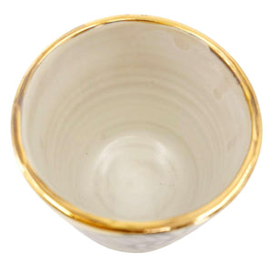 Vessel - Floral Tumbler or Vase with 22k Gold Solid Background (A) by Hsieh Clay SF