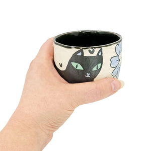 Tumbler - Kitty Flowers (Dark) by Erika Rier