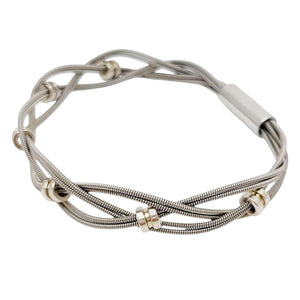 Bracelet - Bass Strings with Silver Bass Ball Ends (M or L) by High Strung Studios