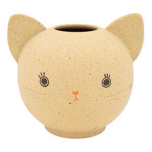 Vase - Bright Eyes Kitty Cat by Jennifer Fujimoto