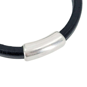 Bracelet - Classic (Black Leather, Silver) by Diana Kauffman