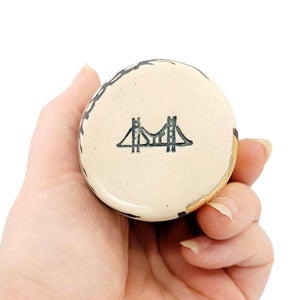 Vase - 4in Floral Cylinder with 22k Gold Solid Background (C) by Hsieh Clay SF