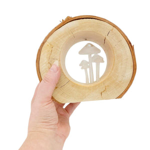 zLamp - Small Birch Circle (White Mushrooms) by Sage Studios