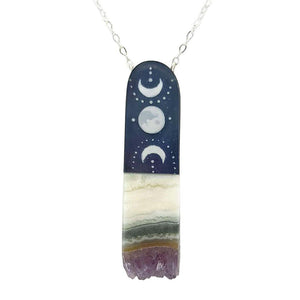 Necklace - Jasper Moons Crystal (Sterling Silver) by Fernworks