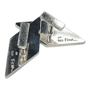 Cufflinks - Chevron in Bright Sterling Silver and 18k Yellow Gold by Dana C. Fear