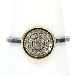 Ring - Size 5, 8 - 10mm Pave Diamond Hammered Band (14k Gold, Sterling Silver, Diamond) by 314 Studio