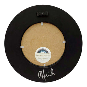 Mosaic Mirror - 7in Round (Aquamarine Leaf) by Zetamari Mosaic Artworks