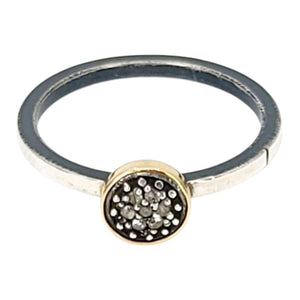 Ring - Size 7 - 6mm Pave Diamond Notched Band (14k Gold, Sterling Silver, Diamond) by 314 Studio