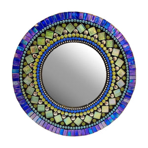 Mosaic Mirror - 10in Round in Atlantis by Zetamari Mosaic Artworks