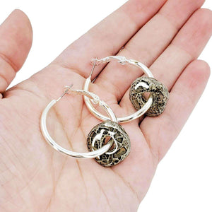 Earrings - Ceramic Ring Hoops (Storm) by Diana Kauffman