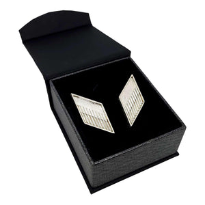 Cufflinks - Chevron in Bright Sterling Silver by Dana C. Fear