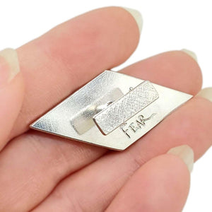 Cufflinks - Chevron in Bright Sterling Silver by Dana C. Fear