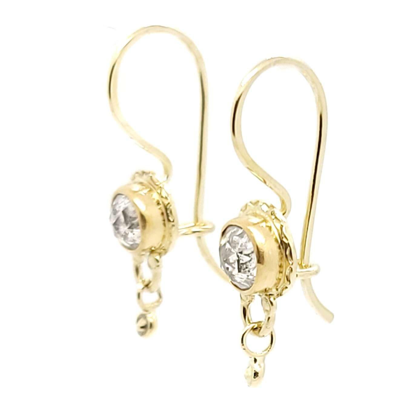 Earrings - Rose Cut Diamonds in 22k and 18k Yellow Gold by Allison Kallaway