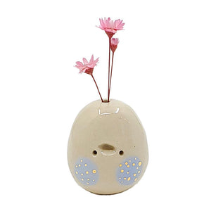 Figurine - Lucky Potato Bud Vase (Single Hole, Sky Blue Cheeks) by The Pottery Parade