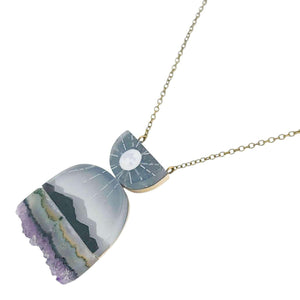 Necklace - Magic Hills Crystal (Gunmetal) by Fernworks