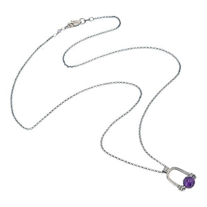 Necklace - Arc Pendant (Amethyst) by Three Flames Silverworks