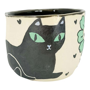 Tumbler - Kitty Flowers (Dark) by Erika Rier