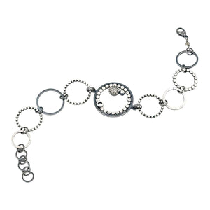 Bracelet - Multi-Circle with Pave Round OOAK (Sterling Silver, Diamond) by 314 Studio