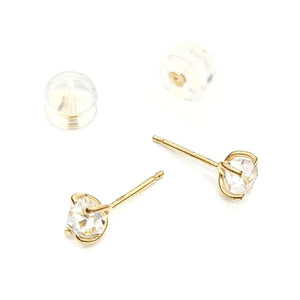 Earrings - Classic 5-6mm Herkimer Studs in 14k Yellow Gold by Storica Studio