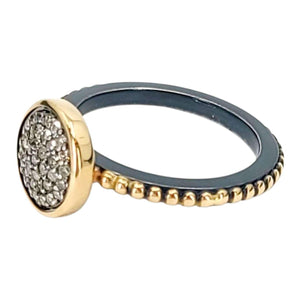 Ring - Size 7 - 10mm Pave Diamond Beaded Band (14k Gold, Sterling Silver, Diamond) by 314 Studio