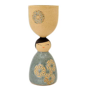 Cup - Cheerful Party Girl Goblet (Blue Asanoha) by Jennifer Fujimoto