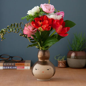 Vase - Side Eye Buddy (Bronze Hair) by Jennifer Fujimoto