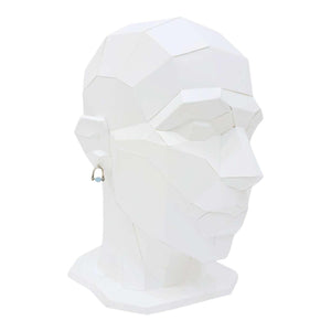 Earrings - Arc Studs (Aquamarine) by Three Flames Silverworks