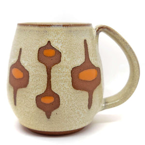 Mug - Mid-Century Modern in Sand and Orange by Fern Street Pottery