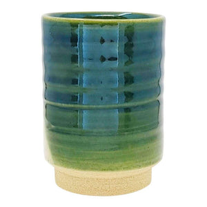 Cup - Large Green Seto-Yaki Oribe by Asemi Co.