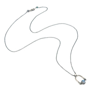 Necklace - Arc Pendant (Labradorite) by Three Flames Silverworks