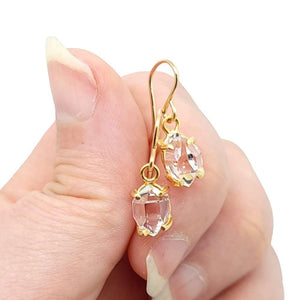 Earrings - Classic Herkimer Drops in Yellow Gold Vermeil by Storica Studio