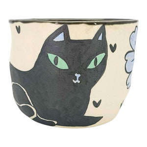 Tumbler - Kitty Flowers (Dark) by Erika Rier