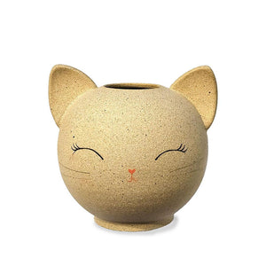 Vase - Cheerful Kitty Cat by Jennifer Fujimoto