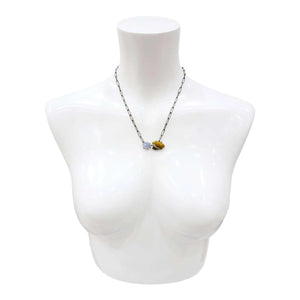 Necklace - Horizontal Duo (Ocean Jasper, Chalcedony) by Three Flames Silverworks