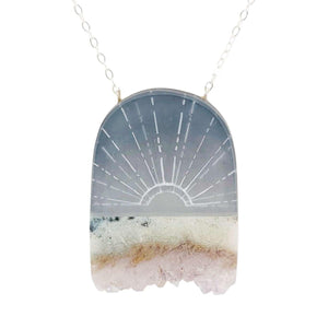 Necklace - Rays Crystal (Sterling Silver) by Fernworks