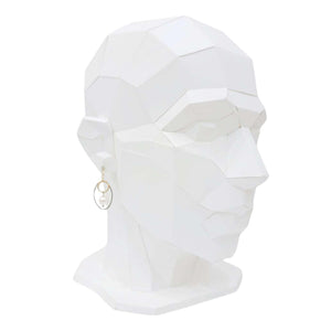 Earrings - Textured Oval Ring Drops (Pearl) by Calliope Jewelry