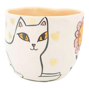 Tumbler - Kitty Flowers (Bright) by Erika Rier