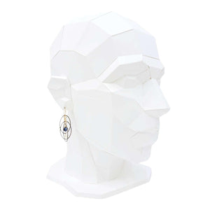 Earrings - Layered Oval Frame Dangles (Moss Kyanite, Opal) by Calliope Jewelry