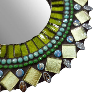 Mosaic Mirror - 7in Round (Kauai) by Zetamari Mosaic Artworks