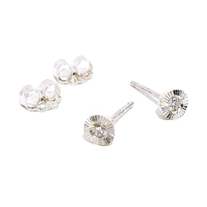 Earrings - Small Aurora Studs (Diamond, Sterling Silver) by Corey Egan