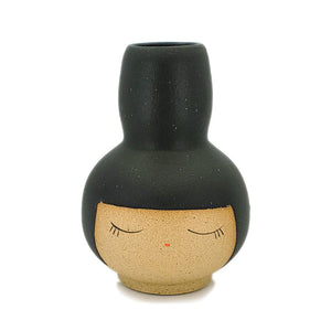 Vase - Peaceful Buddy (Black Hair) by Jennifer Fujimoto