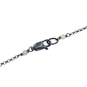 Necklace - Pave Open Frame Diamond Pendant (Sterling Silver, Diamond, Labradorite) by 314 Studio