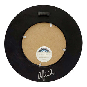 Mosaic Mirror - 7in Round (Teal Amber) by Zetamari Mosaic Artworks