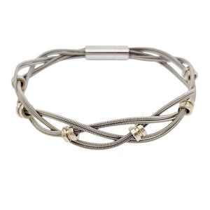 Bracelet - Bass Strings with Silver Bass Ball Ends (M or L) by High Strung Studios