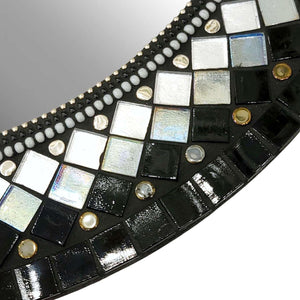 Mosaic Mirror - 19in Round (Ebony) by Zetamari Mosaic Artworks